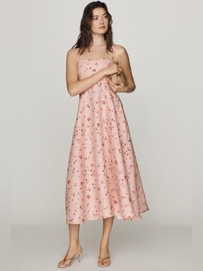 NEW Reformation Monette Strapless Midi Dress in Noelia Size 12